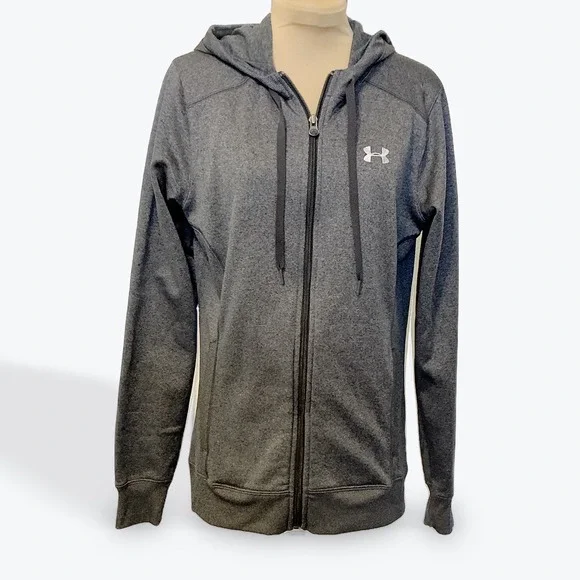 Under Armour Women's Gray Semi Fitted Full Zip Hoodie Sweatshirt SM - Picture 1 of 11